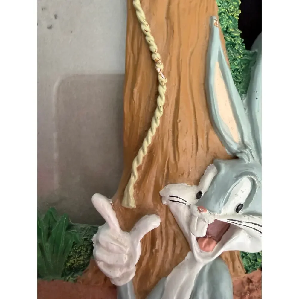 Warner Bros 1994 Bugs Bunny Taz 3D Picture Frame Tasmanian Devil Bucket Tree